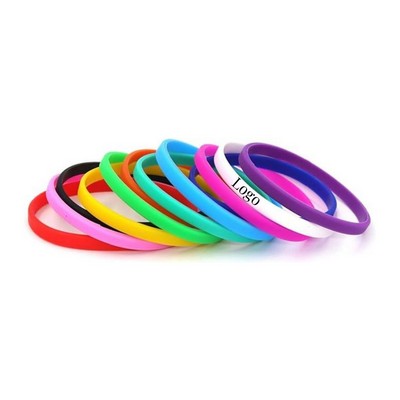 Custom Solid Color Thin Silicone Wristband