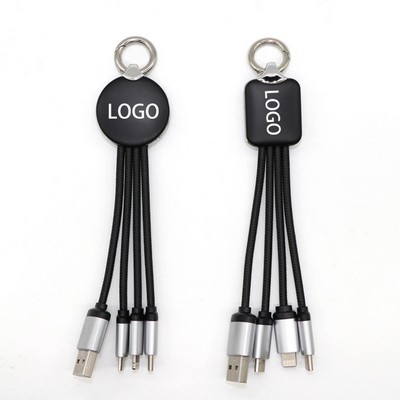 Light Up Logo 4-in-1 Charging Cable Keychain