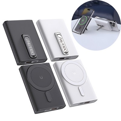 Portable Wireless 10000mAh Magnetic Power Bank with Phone Stand
