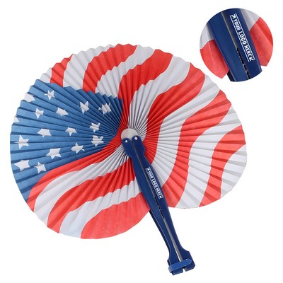 American Flag Folding Fan