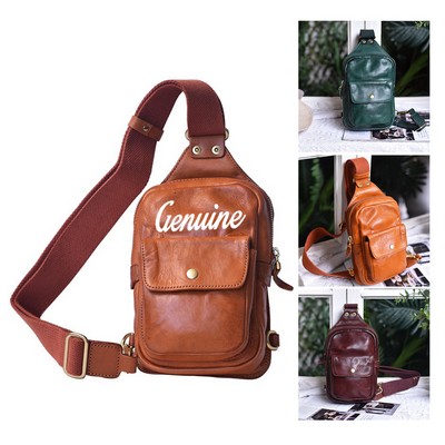 Water-repellent Genuine Leather Fanny Pack