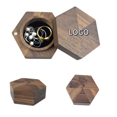 Walnut Hexagon Jewelry Storage Box