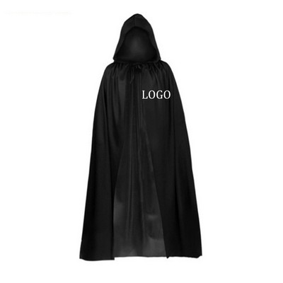 55" Single Layer Halloween Cloak Wizard Hat Set