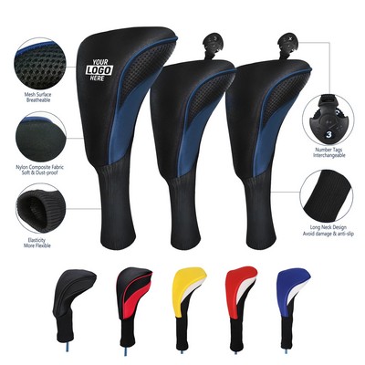 Golf Equipment Club Headcover Set for 1, 3, 5 Woods