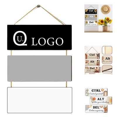 Wooden Three Tiered Message Hanging Sign