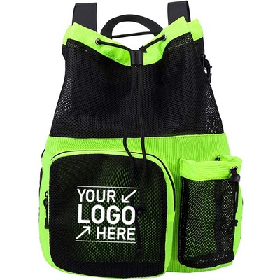 Mesh Drawstring Backpack with Shoe Bag