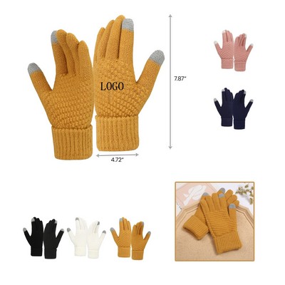 Insulated cashmere knit gloves