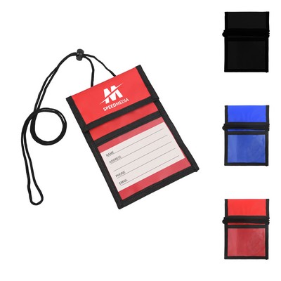 Folded Neck Wallet w/Clear Front Window