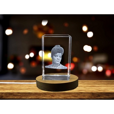 Ida B. Wells 3D Engraved Crystal Trophy Award - Recognition for a Pioneering Journalist