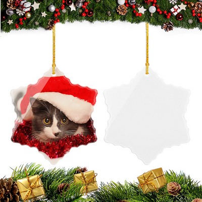 Snowflake Shape Ceramic Christmas Ornament