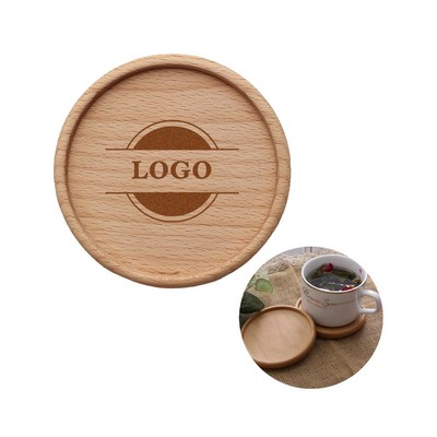 Natural Beech Coaster Cup Pad