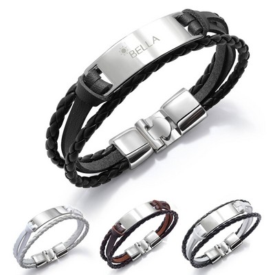 Genuine Leather Bracelets for Men Women