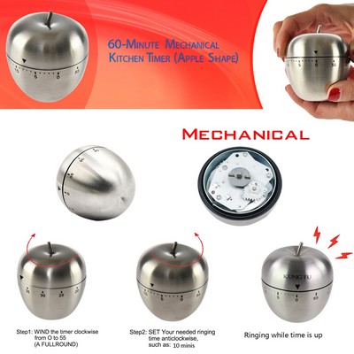 Apple Shaped Mechanical Countdown Clock Timer Alarm
