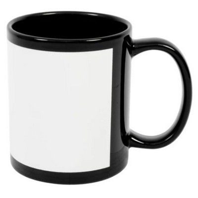 White Patch Full Color 11 oz. Black Mug