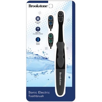 Health Beauty & Fitness Brookstone Sonic Electric Toothbrush w/2 Heads & Storage Case