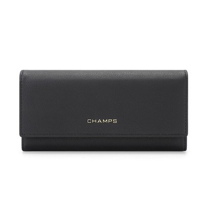 Champs Luggage Black Rfid Trifold Wallet Size 4"X7.5"X1"