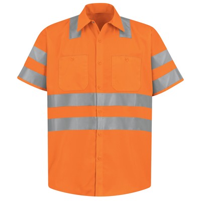 Red Kap® Hi-Visibility Short Sleeve Work Shirt - Type R, Class 3