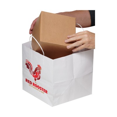 White Kraft Shopper with Full Color Digital Print (10 x 10 x 10)