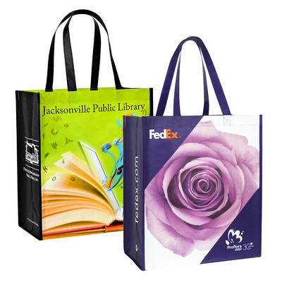 145g Full-Color Printed Laminated RPET Custom Tote Bag (14"x16"x8")