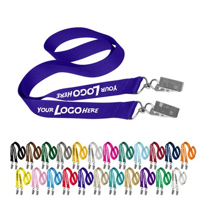 0.75" Double Ended Polyester Lanyard
