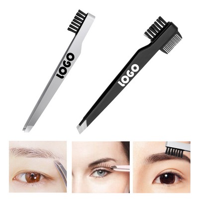 Eyebrow Curler Eyebrow Brush 2-in-1 Stainless Steel Makeup Tool