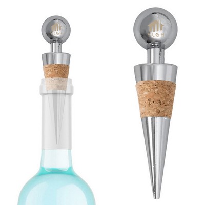 Metal Soft Wood Wine Stopper
