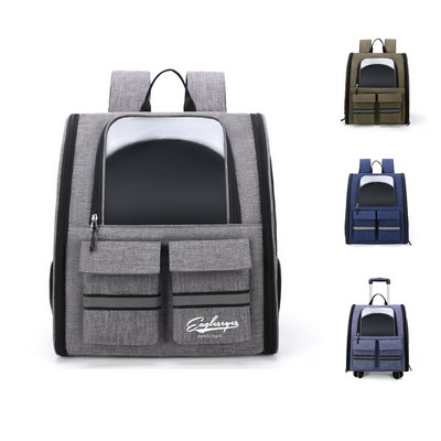 Oxford Pet Backpack with Casters