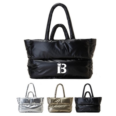Large Capacity Puffer Tote Bag