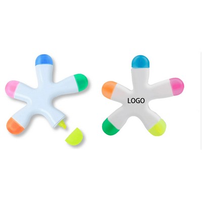 5-In-1 Five Color Starfish Shape Highlighter