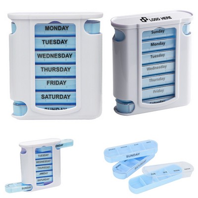 7-In-1 Plastic Push-Pull Pill Case Organizers