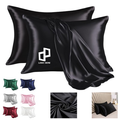2 Satin Pillow Covers