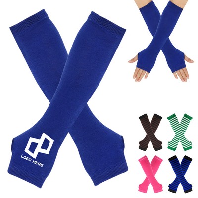 Polyester Knitted Arm Warmer Gloves