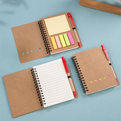 Coil-Bound Notebook with Sticky Notes
