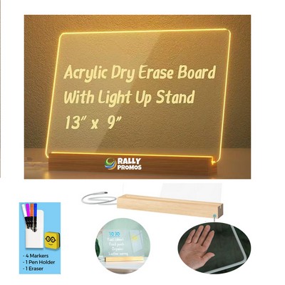 Transparent Dry-Erase Acrylic Sheet with LED Light