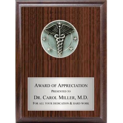 5" Caduceus On Cherry Board