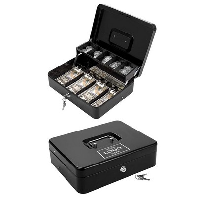 Cash Box w/Removable Coin Trays