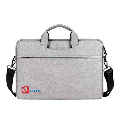 Laptop Sleeve with large front pocket, small handle and shoulder strap