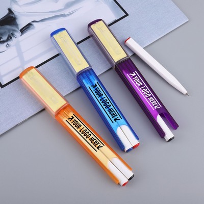Dual Ballpoint Pen With Sticky Note