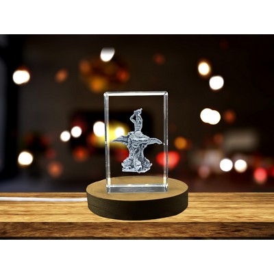 Fontana Del Tritone 3D Engraved Crystal Trophy Award w/LED Base