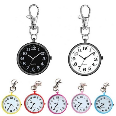 Nurse Pocket Watch Round Doctor Brooch with Key Buckle