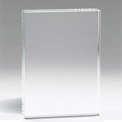 5" Crystal Standing Rectangular Desk Block Award