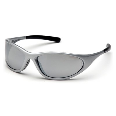 Zone II Safety Glasses, Silver Frame with Mirrored Lens