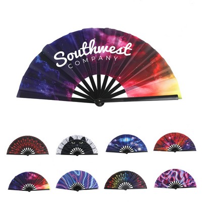 Plastic & Nylon Folding Hand Fan