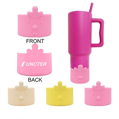 Solid Color Chick Shape Silicone Cup Base Protector 3.1" Diameter