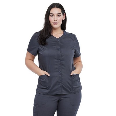 Women's 4-Pocket Snap Front V-Neck Top