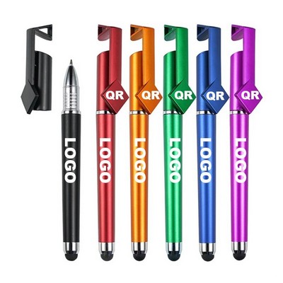 3-in-1 Stylus QR Code Ballpoint Pen with Stylus & Phone Stand