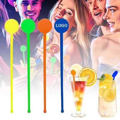 7" Custom Round Cocktail Swizzle Sticks