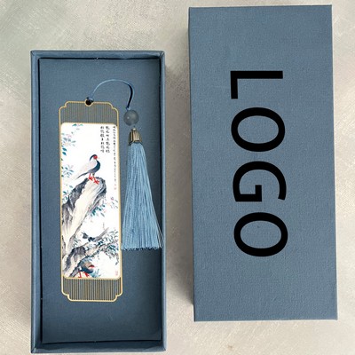Exquisite Chinese - style Metal Bookmark with Tassel