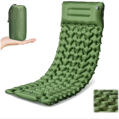 Camping Sleeping Pad Inflatable With Pillow Built-in