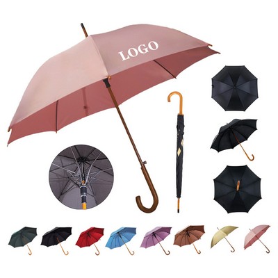 Luxury Arc-Handle Umbrella with Reflective Trim